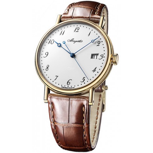 Breguet Classique White Dial 18kt Yellow Gold Brown Leather Men's Watch 5177BA299V6 watches