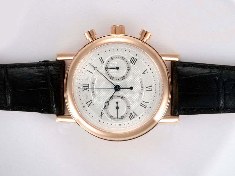 Breguet Grande Complication 3637BA/12/986 Mens Round Black Crocodile Leather Strap Watch watches