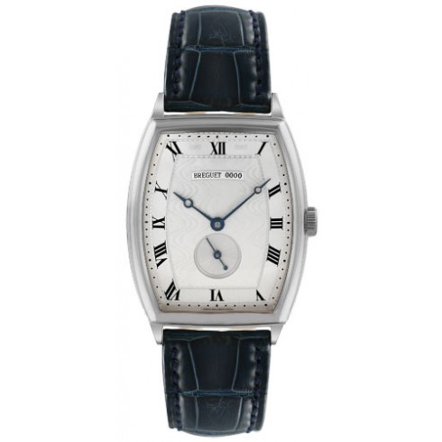 Breguet Heritage Silver Dial 18kt White Gold Blue Leather Men's Watch 3660BB12984 watches