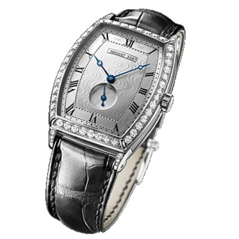 Breguet Heritage Silver Dial 18kt White Gold Diamond Black Leather Men's Watch 3661BB12984DD00 watches