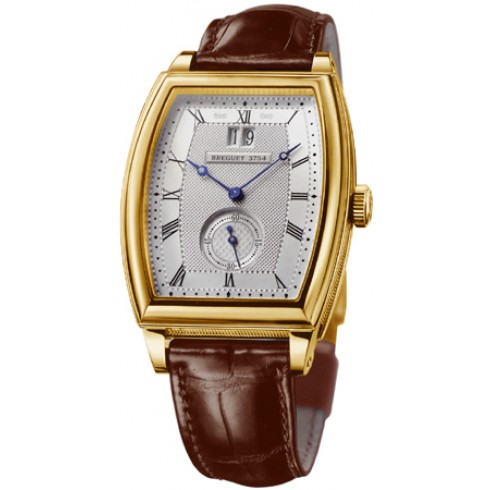 Breguet Heritage Silver Dial 18kt Yellow Gold Brown Leather Men's Watch 5480BA12996 watches