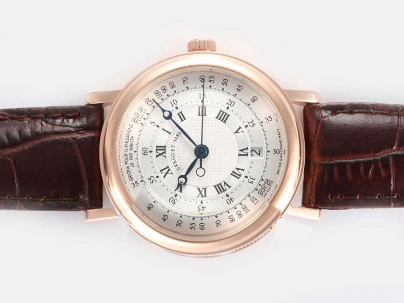 Breguet Marine 3700BA/12/9V6 Stainless Steel with Rose Gold Bezel White Dial Watch watches