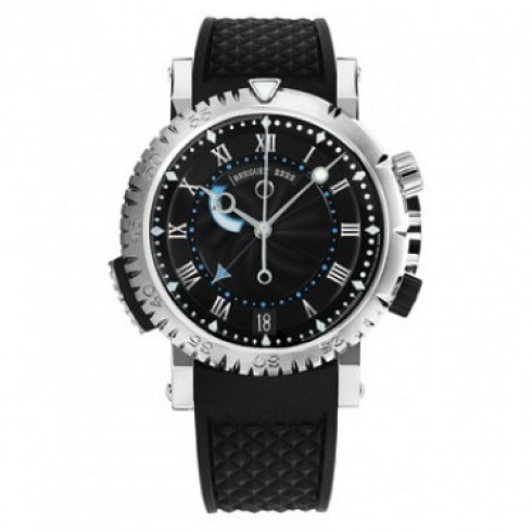 Breguet Marine Royal Black Dial Rubber Strap Men's Watch 5847bb925zv watches
