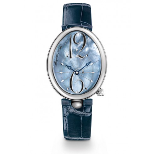 Breguet Reine de Naples Blue Mother of Pearl Dial Leather Ladies Watch 8967ST/V8/986 watches