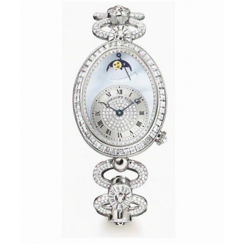 Breguet Reine de Naples Blue Mother of Pearl Diamond 18kt White Gold Ladies Watch 8909BBVDJ29DDDD watches