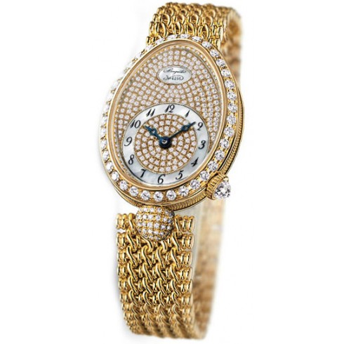 Breguet Reine de Naples Diamond Dial 18kt Yellow Gold Ladies Watch 8928BA8DJ20DD00 watches
