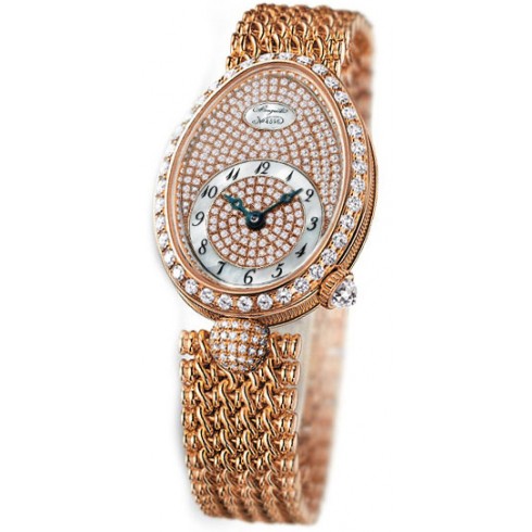 Breguet Reine de Naples Diamond Pave Dial 18kt Rose Gold Ladies Watch 8928BR8DJ20DD00 watches