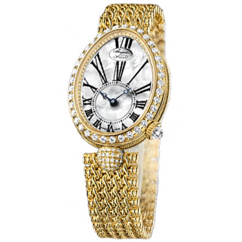 Breguet Reine de Naples Mother of Pearl 18kt Yellow Gold Diamond Ladies Watch 8928BA51J20DD00 watches