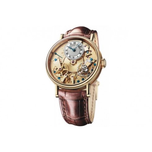 Breguet Tradition Champagne Dial 18kt Yellow Gold Brown Leather Men's Watch 7037BA119V6 watches