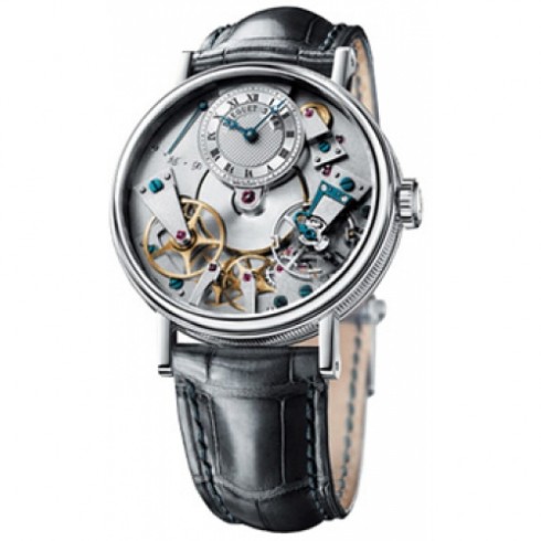 Breguet Tradition Silver Dial 18kt White Gold Black Leather Men's Watch 7037BB119V6 watches