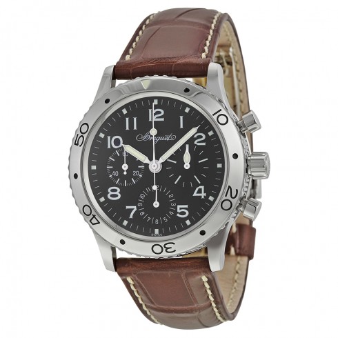 Breguet Type XX Aeronavale Automatic Chronograph Black Dial Brown Leather Men's Watch 3800ST929W6 watches
