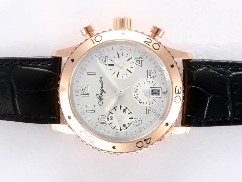 Breguet Type XXI 3800ST/92/9W6 Mens Black Cow Leather Strap Watch watches