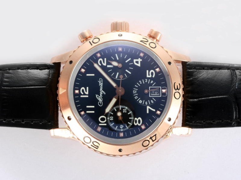 Breguet Type XXI 3820ST/H2/9W6 Black Crocodile Leather Strap Mens Round Watch watches