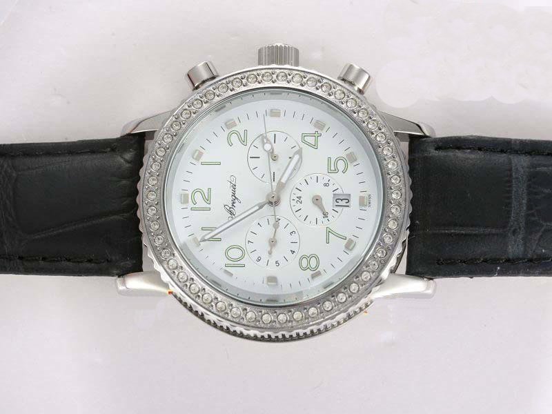 Breguet Type XXI 3820ST/H2/9W6 Round Black Ostrich Leather Strap Watch watches
