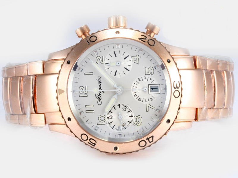 Breguet Type XXI 3820ST/H2/SW9 Stainless Steel with Rose Gold Bezel White Dial Automatic Watch watches