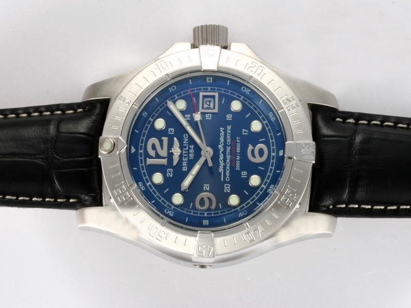 Breitling Aeromarine Superocean Steelfish A17390 Automatic Chronograph Blue Dial Round Watch watches