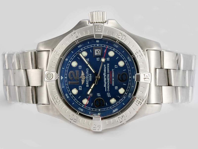 Breitling Aeromarine Superocean Steelfish A17390 Blue Dial Automatic Chronograph Watch watches