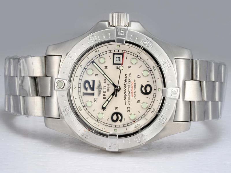 Breitling Aeromarine Superocean Steelfish Steel Automatic Round White Dial Watch watches