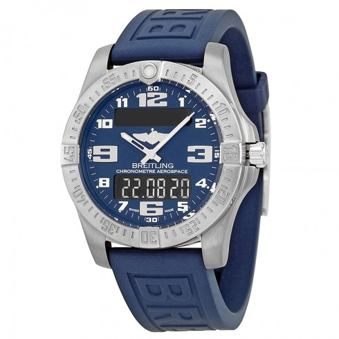 Breitling Aerospace Blue Dial Blue Rubber Men's Watch E7936310-C869BLPT watches