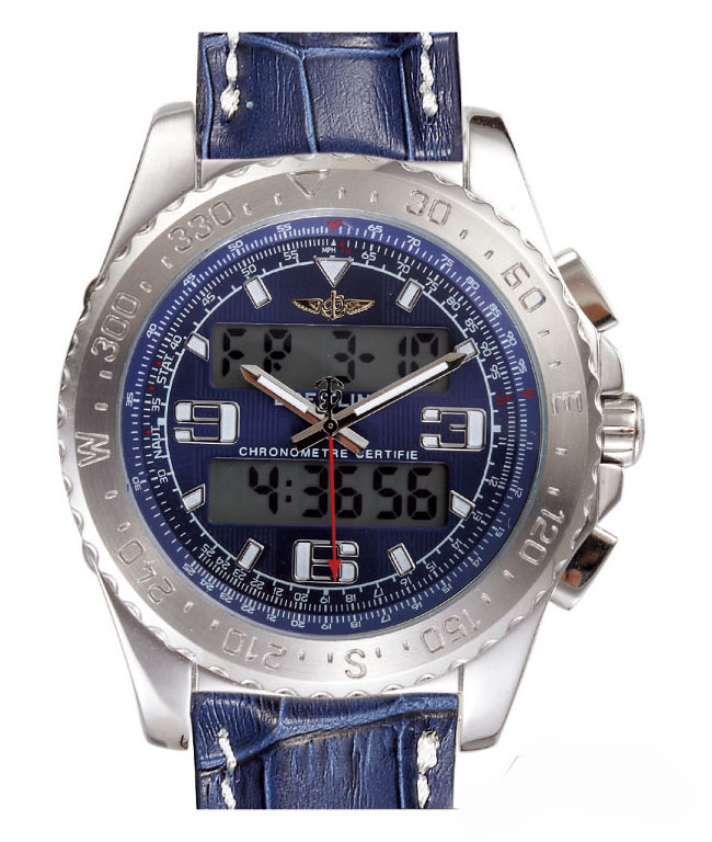 Breitling Airwolf E7936210/C787-3RT Blue Cow Leather Strap Round Mens Watch watches