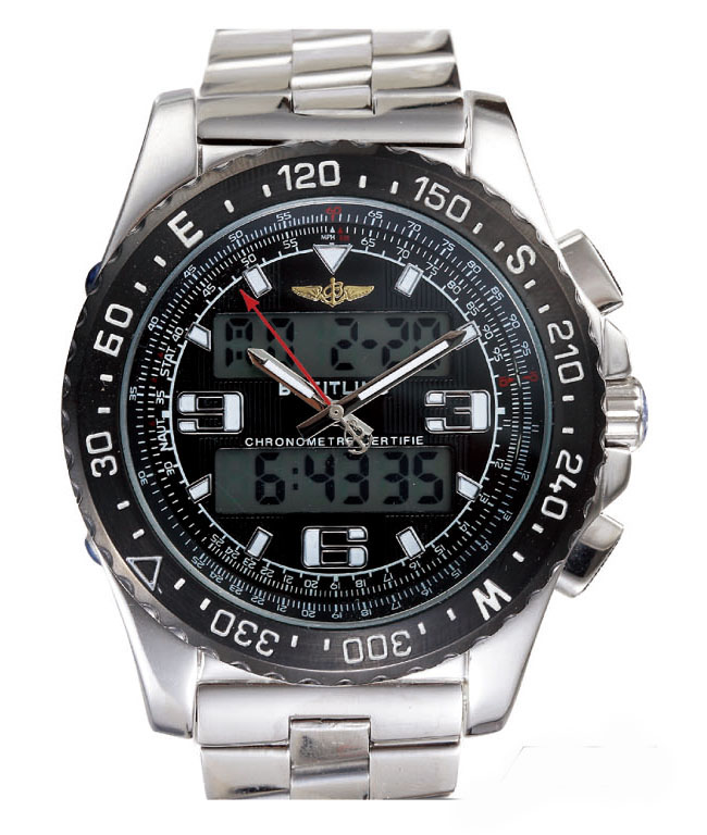 Breitling Airwolf Raven E65062 Black Dial Quartz 43.5mm Watch watches