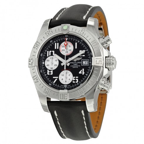 Breitling Avenger II Automatic Chronograph Black Dial Black Leather Men's Watch A1338111-BC33BKLD watches