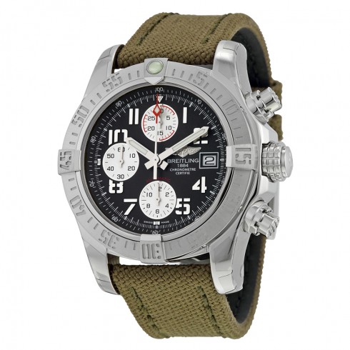 Replica Breitling Avenger II Automatic Chronograph Grey Dial Military Strap Men's WatchA1338111-F564GRFT Watch