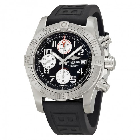 Breitling Avenger II Black Dial Black Rubber Men's Watch A1338111-BC33BKPT3 watches