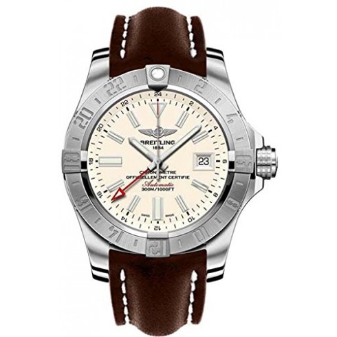 Breitling Avenger II GMT Silver Dial Brown Leather Automatic Men's Watch A3239011-G778BRLT watches
