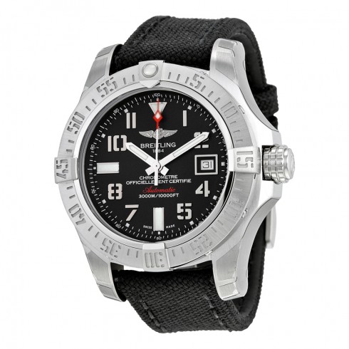 Breitling Avenger II Seawolf Automatic Black Dial Black Fabric Men's Watch A1733110-BC31BKFT watches