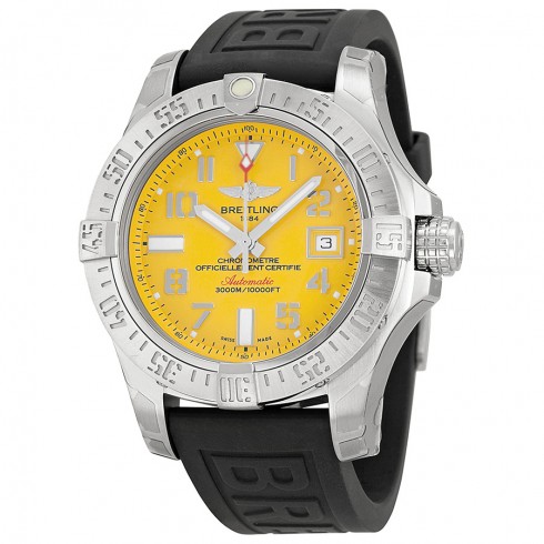 Breitling Avenger II Seawolf Automatic Yellow Dial Rubber Men's Watch A1733110-I519BKPT3 watches