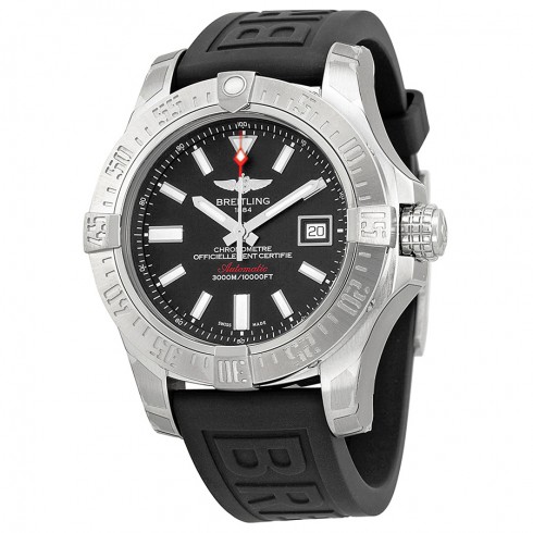 Breitling Avenger II Seawolf Black Dial Black Rubber Men's Watch A1733110-BC30 watches