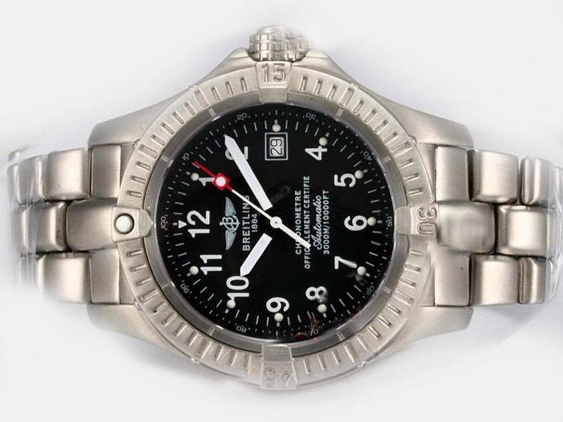 Breitling Avenger Seawolf Chrono A1733010/f538-SS Mens Round Silver Titanium Strap Watch watches