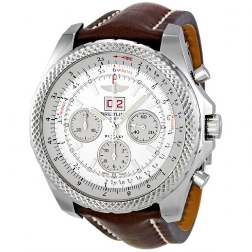 Breitling Bentley 6.75 Silver Stainless Steel Leather Automatic Men's Watch A4436412-G679BRLD watches