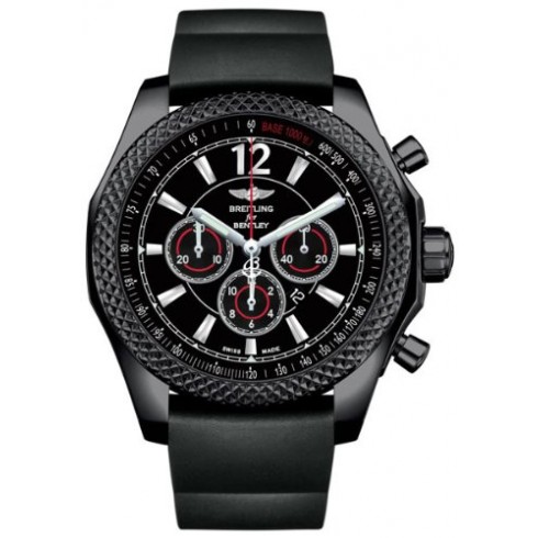 Breitling Bentley Barnato Chronograph Onyx Black Dial Black Rubber Men's Watch M4139024-BB85SS watches