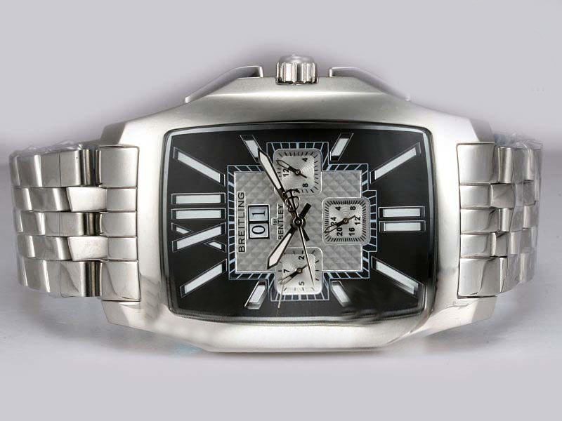 Breitling Bentley Flying B Chronograph Black Dial Steel 38.5x57mm Mens Watch watches