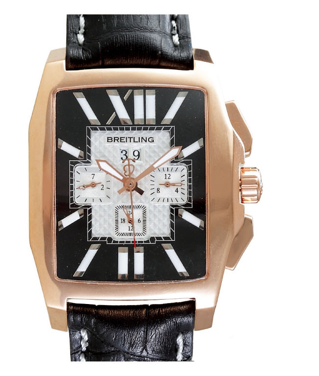 Breitling Bentley Flying B Chronograph Black Leather 38.5x58.2mm Black Cow Leather Strap Watch watches