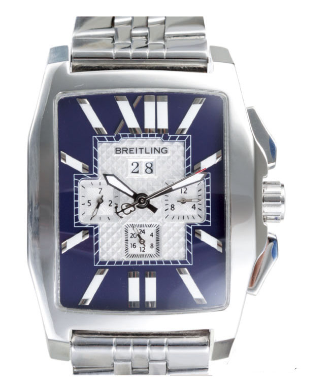 Breitling Bentley Flying B Chronograph Blue Leather Stainless Steel Case 38.5x58.2mm Blue Dial Watch watches