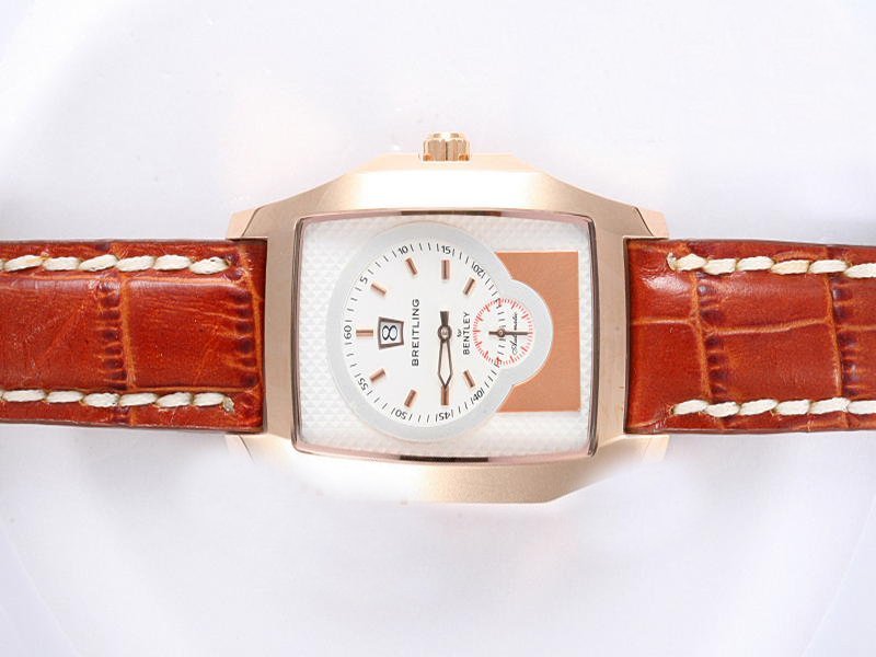 Breitling Bentley Flying B Red Gold Leather Round 18K Gold Case Midsize Watch watches