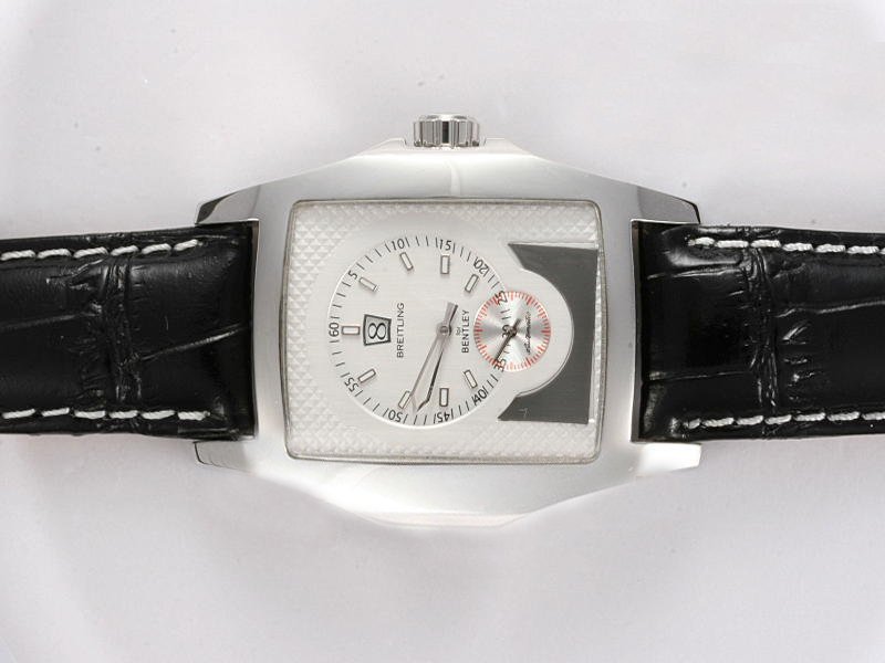 Breitling Bentley Flying B Silver/Grey Black Dial Rubber Stainless Steel Case White Dial Watch watches