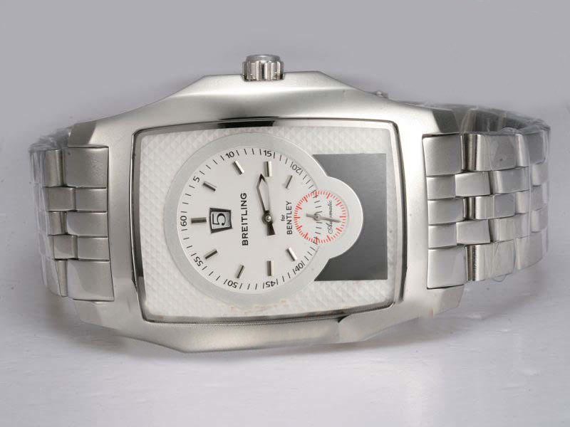 Breitling Bentley Flying B Silver/Grey Dial Automatic White Dial Stainless Steel Bezel Watch watches