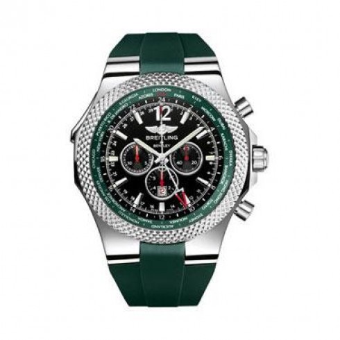 Breitling Bentley GMT Black Dial Rubber Men's Watch A47362S4-B919GRRS watches