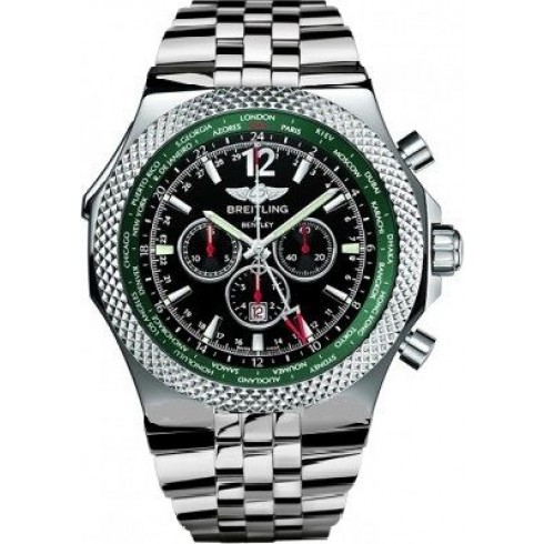 Breitling Bentley GMT Black Dial Stainless Steel Men's Watch A47362S4-B919SS watches