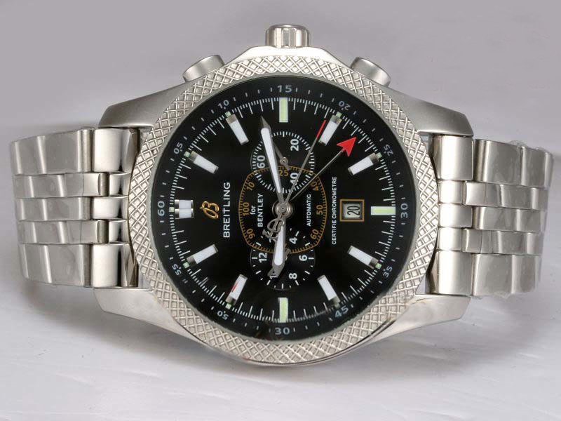 Breitling Bentley Mark VI Black Dial Steel Automatic Mens Watch watches