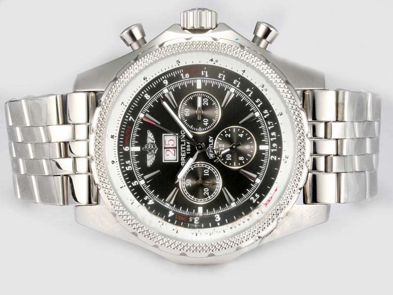 Breitling Bentley Motors 6.75 A44362 Stainless Steel Bezel Mens Stainless Steel Case Watch watches