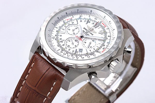 Breitling Bentley Motors 6.75 A44362 White Dial Round Stainless Steel Case Watch watches