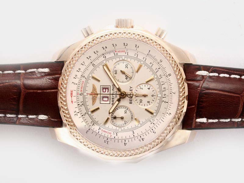 Breitling Bentley Motors 6.75 A4436412/g679-2lT Mens 49mm Brown Ostrich Leather Strap Watch watches