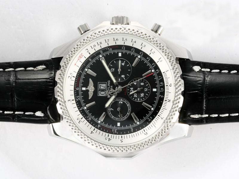 Breitling Bentley Motors 6.75 Black Dial Black Dial Stainless Steel Bezel Automatic Watch watches