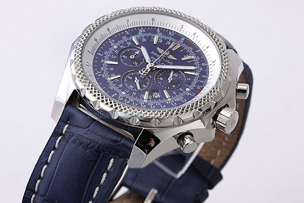 Breitling Bentley Motors A25362 46mm Blue Cow Leather Strap Midsize Watch watches