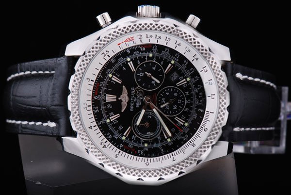 Breitling Bentley Motors A2536212 Black Cow Leather Strap Midsize Round Watch watches